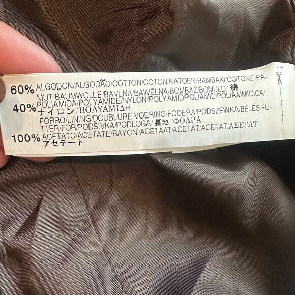 Zara Brown/Black Cheetah Print, Gold Button, Lined, Belted, Trench Coat- M - Picture 4 of 11